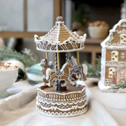 Chic Antique Noël Spieluhr mit Karussell, Weihnachtsdeko
