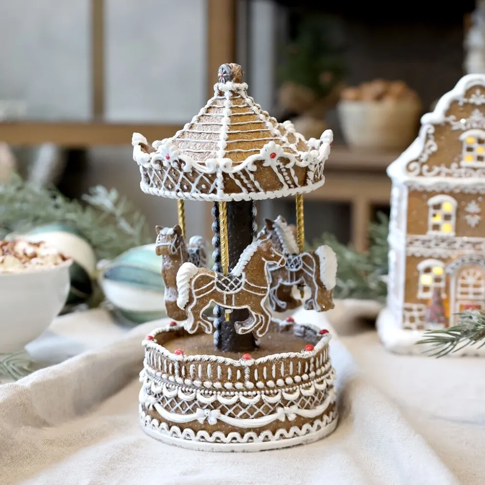 Chic Antique Noël Spieluhr mit Karussell, Weihnachtsdeko
