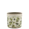 Chic Antique Olive Übertopf mit Rand, Olivenmuster