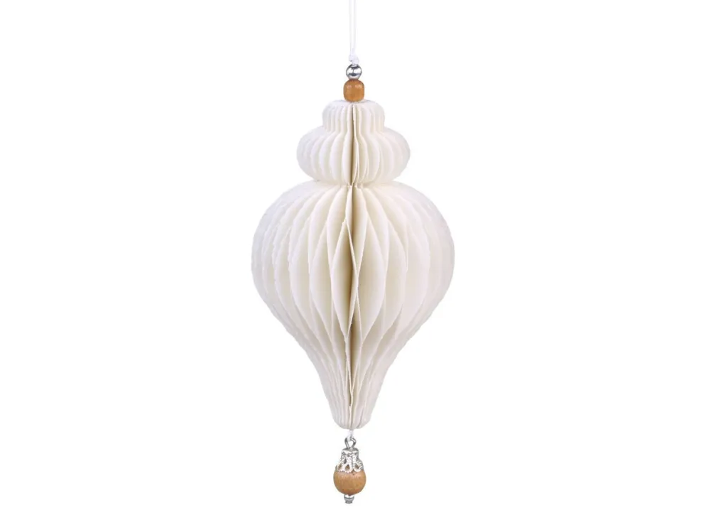 Chic Antique Ornament aus Papier mit Holzperle
