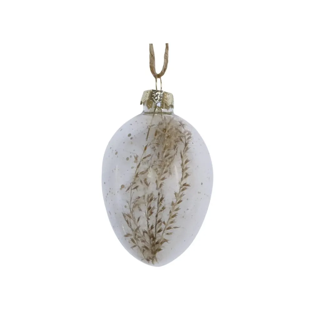 Chic Antique Osterei aus Glas mit Blumen
