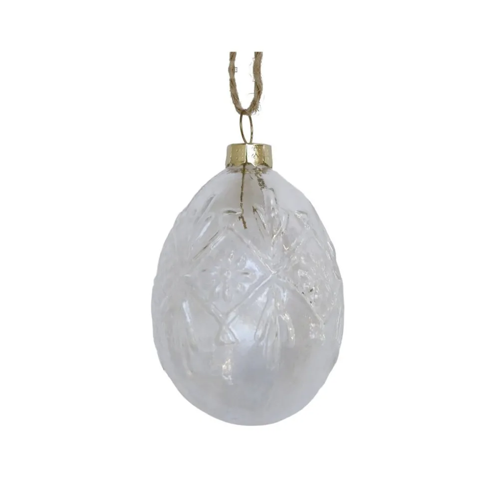 Chic Antique Osterei mit Muster aus Glas