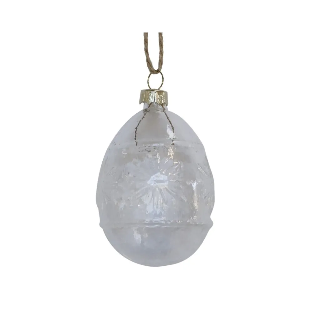 Chic Antique Osterei mit Muster aus Glas