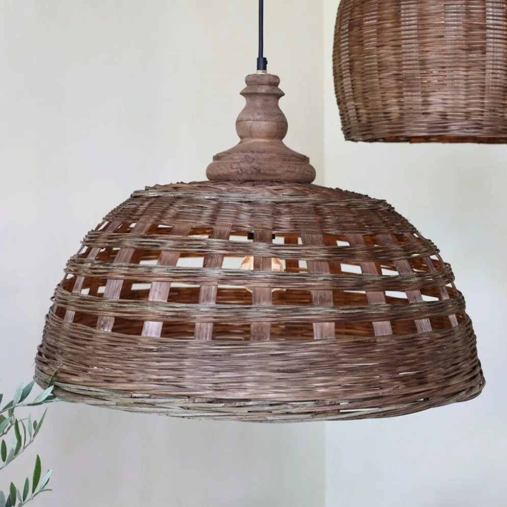 Chic Antique Rattan Hängelampe Ø 62 cm – Landhausstil