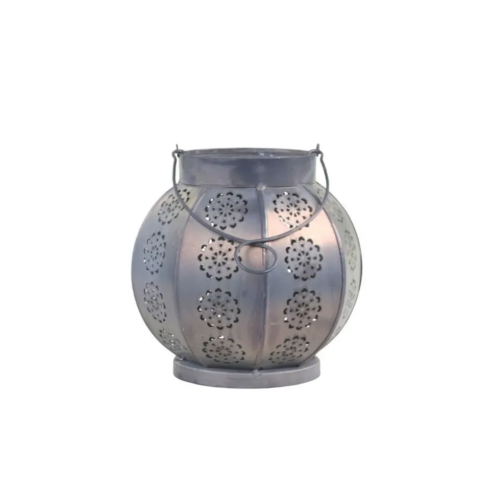 Chic Antique Runde Laterne mit Muster aus Eisen