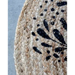 Chic Antique Runder Teppich aus Jute mit Muster