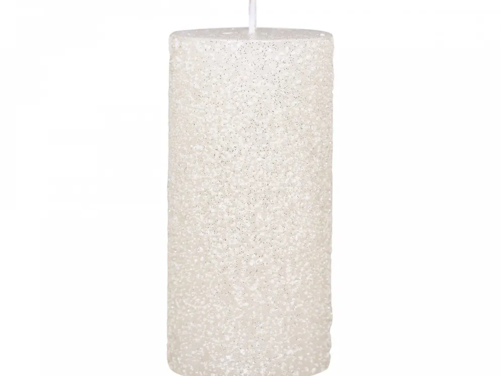 Chic Antique Rustikale Stumpenkerze mit Glitzer