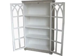 Chic Antique Shabby Chic Vitrine mit Kreuztüren