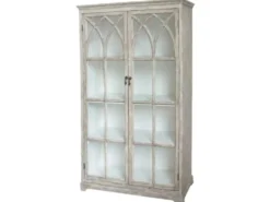 Chic Antique Shabby Chic Vitrine mit Kreuztüren