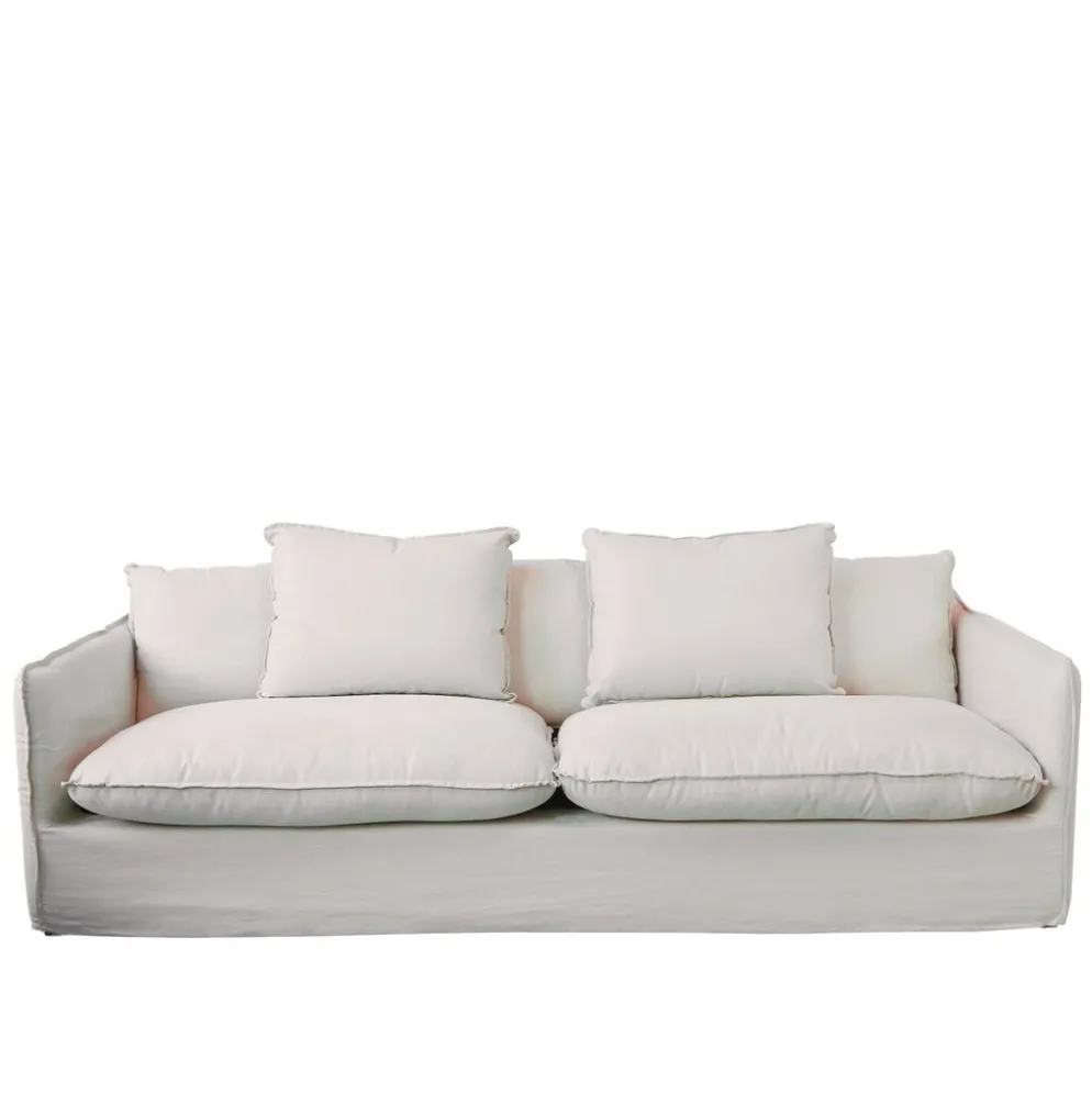 Chic Antique Sofa Malo Leinen mit 5 Kissen