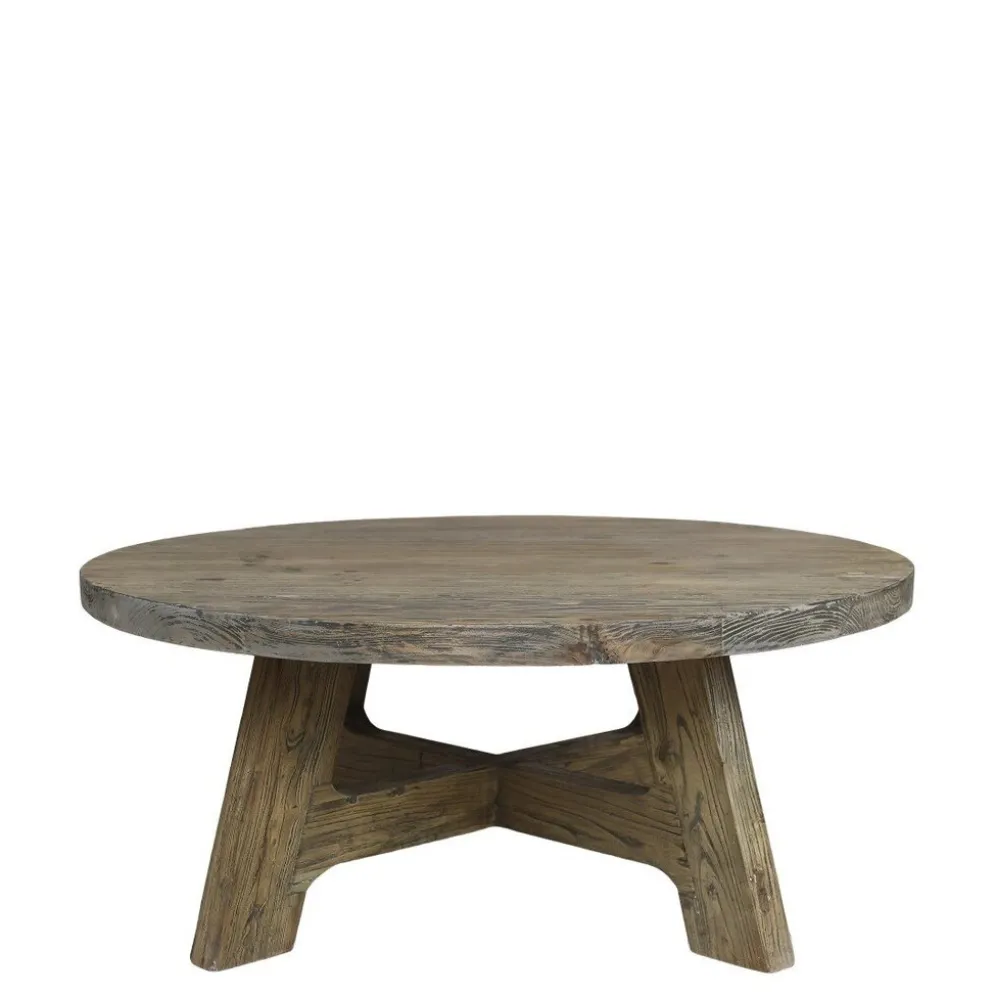 Chic Antique Sofatisch Rund aus Recyclingholz