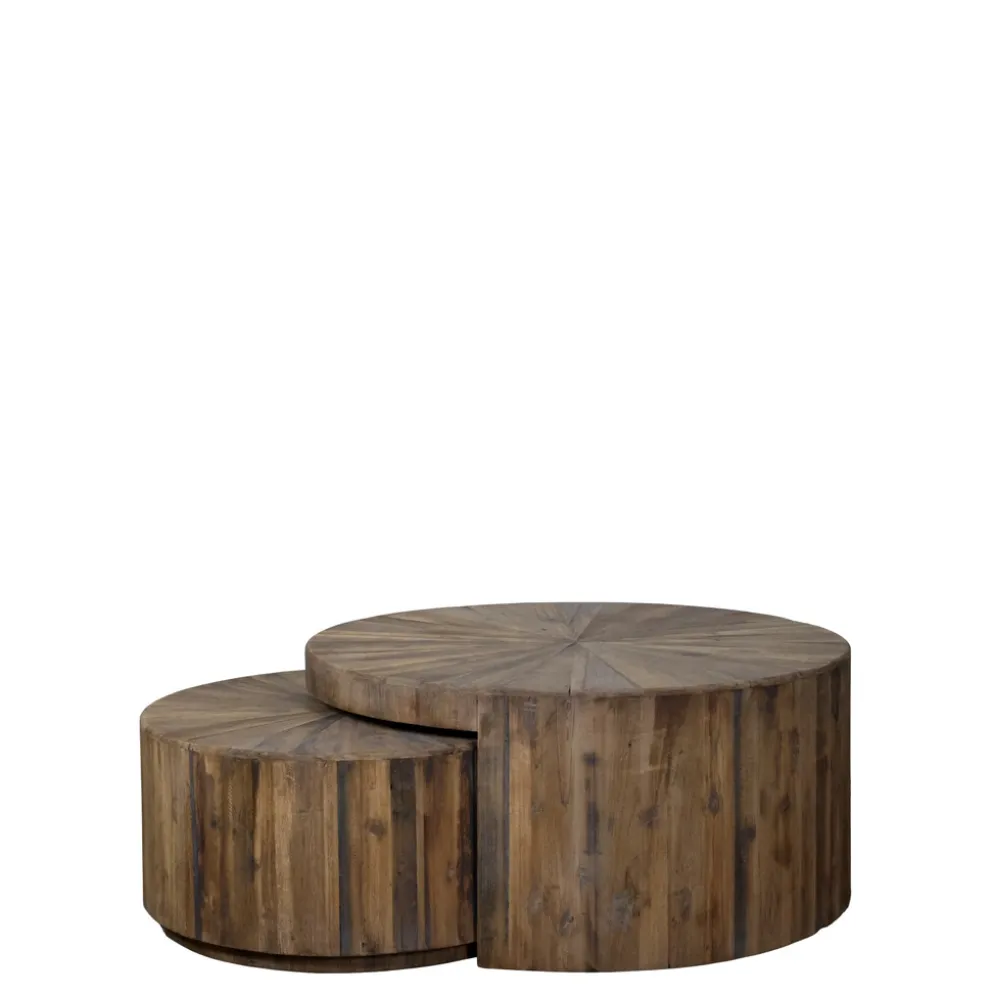 Chic Antique Sofatisch Set aus recyceltem Tannenholz