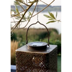 Chic Antique Solarlaterne LED mit Glühbirne
