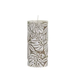Chic Antique Stumpenkerze Macon mit Blattmuster
