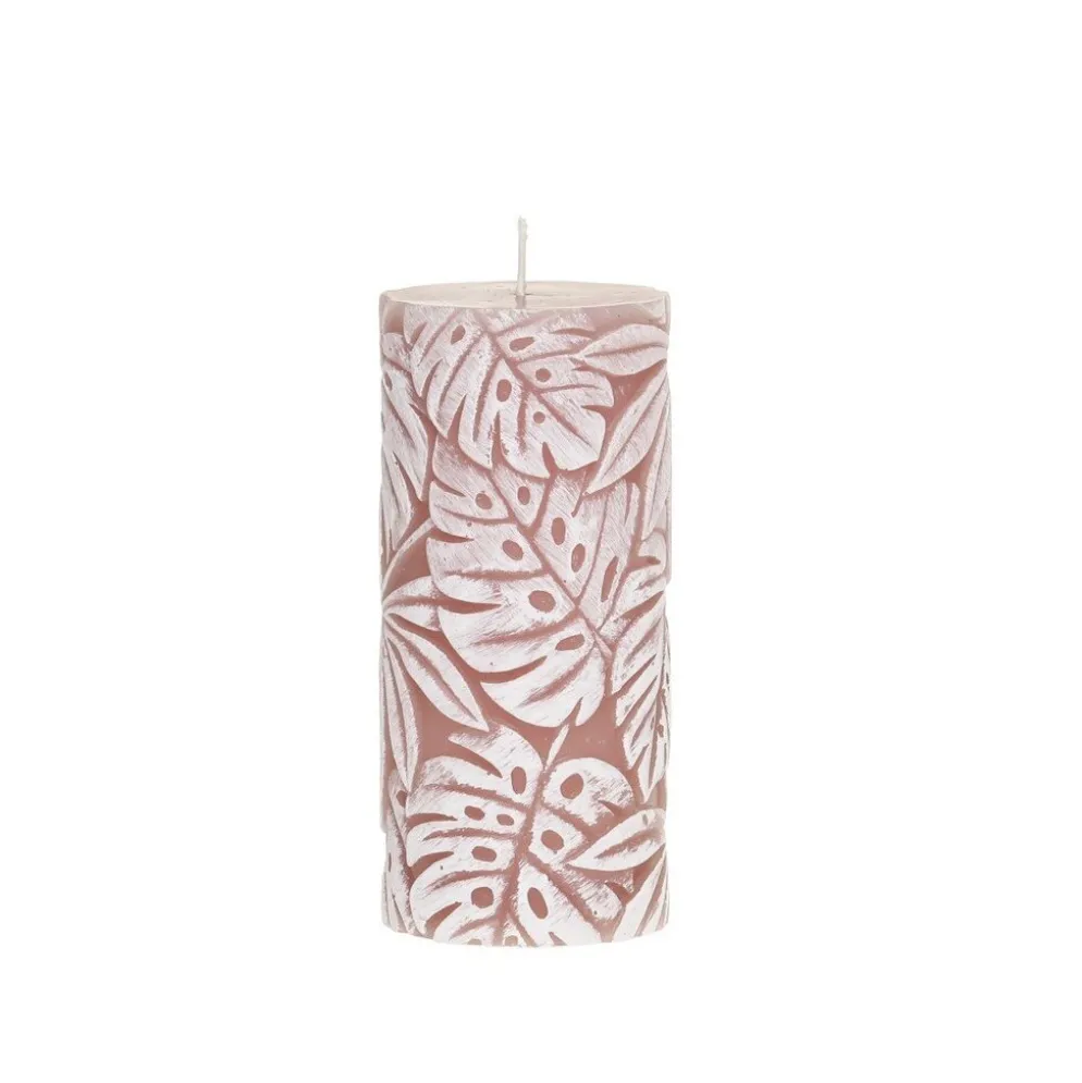 Chic Antique Stumpenkerze Macon mit Blattmuster