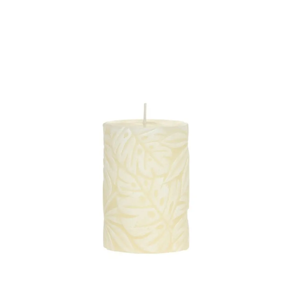 Chic Antique Stumpenkerze Macon mit Blattmuster