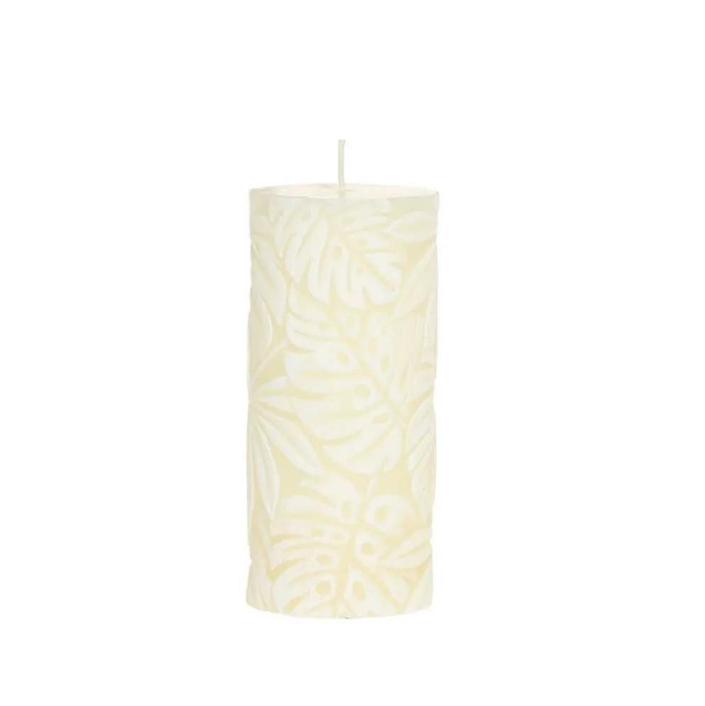 Chic Antique Stumpenkerze Macon mit Blattmuster