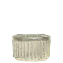 Chic Antique Teelichthalter mit Rillen in Silber