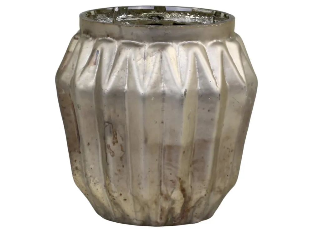 Chic Antique Teelichthalter Diamant Muster aus Glas