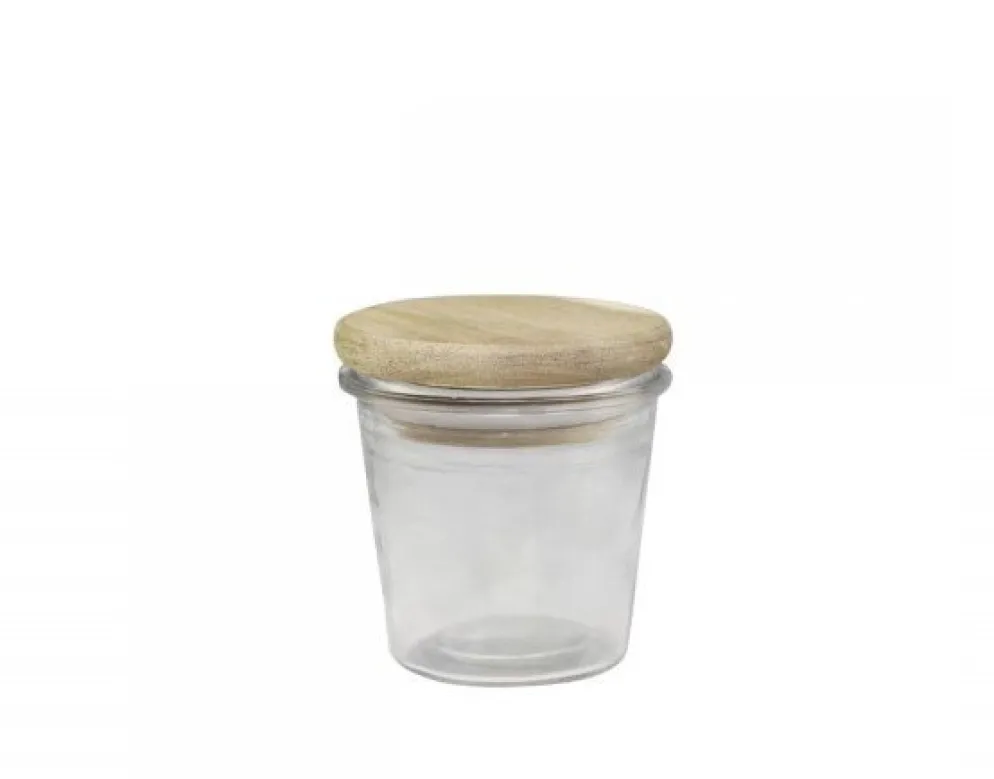 Chic Antique Vallet Aufbewahrungsglas mit Holzdeckel