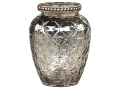 Chic Antique Vase mit Perlenkante und Schliff