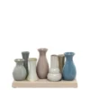 Chic Antique Vasen auf Tablett, 7 Vasen