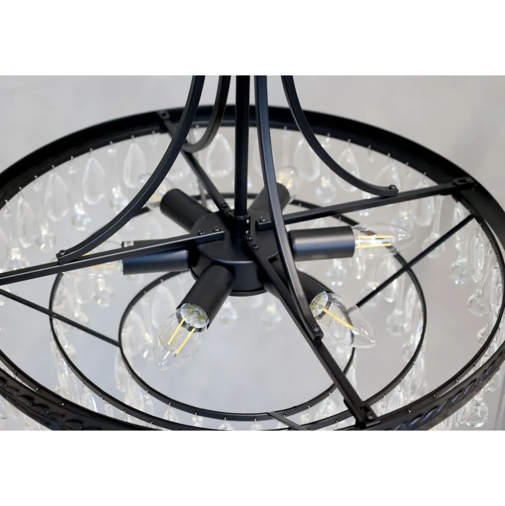 Chic Antique Versailles Kronleuchter mit tropfenformigen Glasprismen
