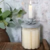 Chic Antique Vintage Glas Kerzenständer mit Zinkdeckel