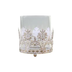 Chic Antique Vire Hurricane mit Golddekor