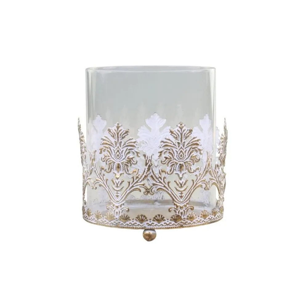 Chic Antique Vire Hurricane mit Golddekor
