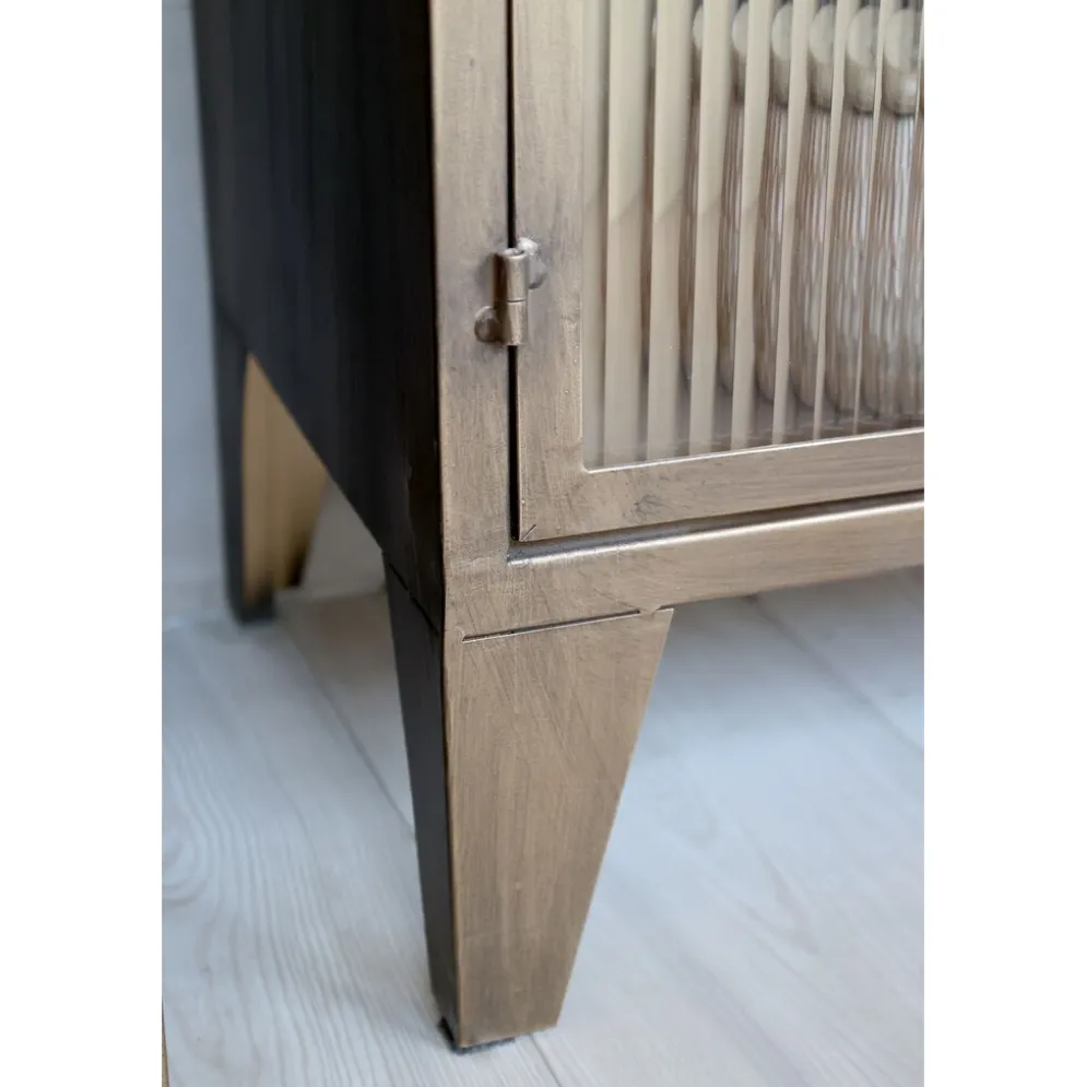 Chic Antique Vitrinenschrank mit 4 Glastüren