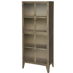 Chic Antique Vitrinenschrank mit 4 Glastüren