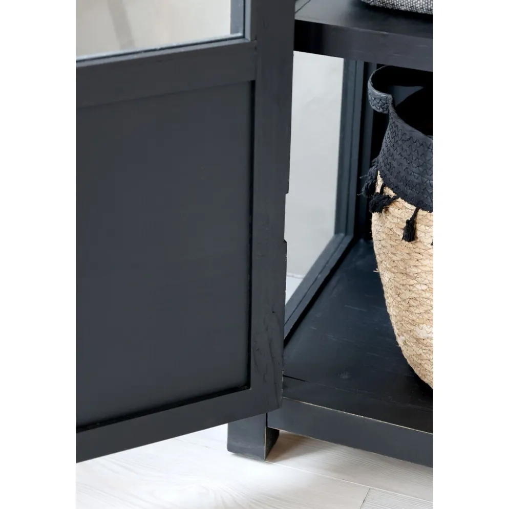 Chic Antique Vitrinenschrank mit Glastüren und Regalböden
