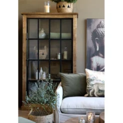 Chic Antique Vitrinenschrank Paris – Landhausstil mit Schiebetüren