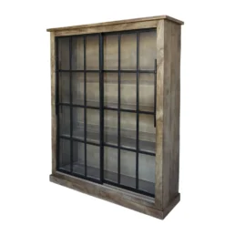 Chic Antique Vitrinenschrank Paris – Landhausstil mit Schiebetüren