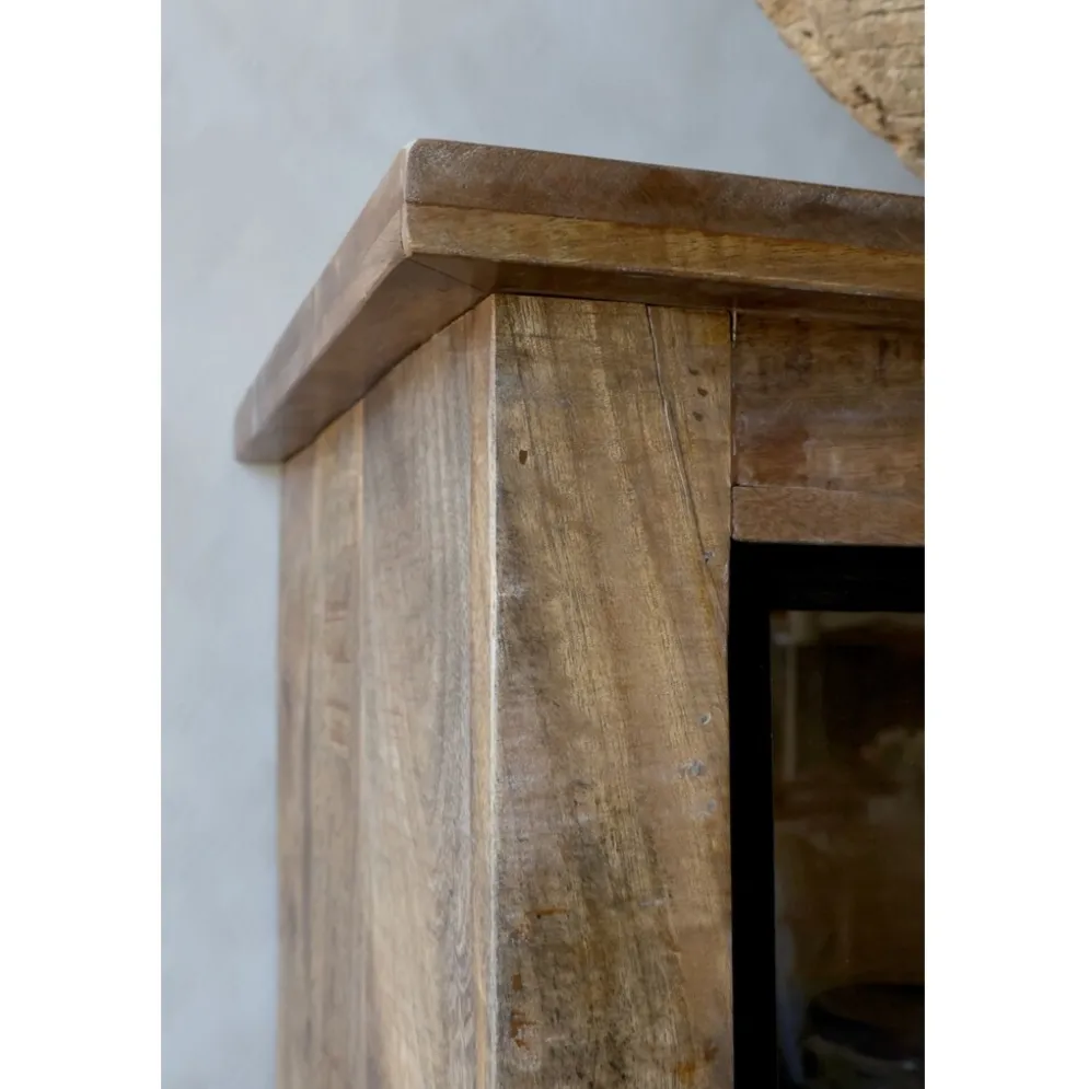 Chic Antique Vitrinenschrank Paris – Landhausstil mit Schiebetüren