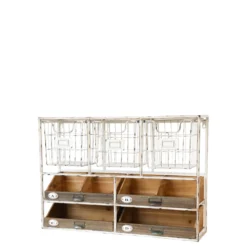 Chic Antique Wandregal mit Schubladen