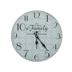 Chic Antique Wanduhr mit Muster und Spruch