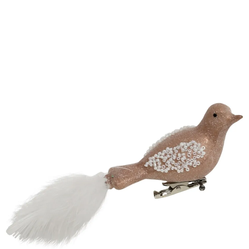 Chic Antique Weihnachtsdeko Vogel aus Glas