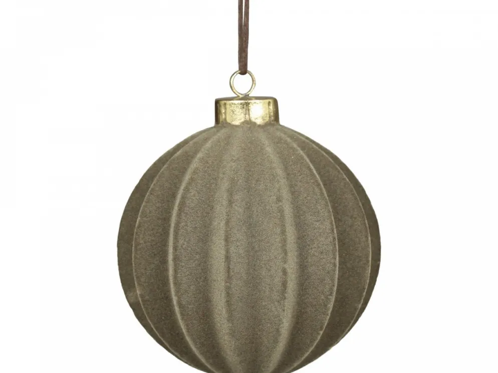 Chic Antique Weihnachtskugel Velours in Fächerstruktur