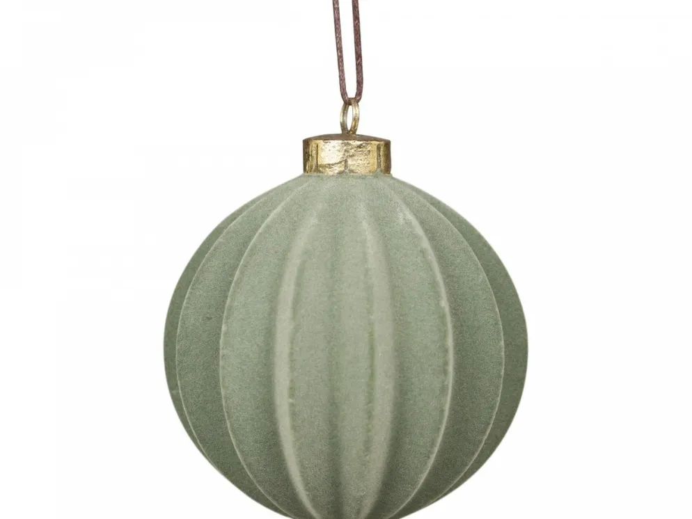 Chic Antique Weihnachtskugel Velours in Fächerstruktur