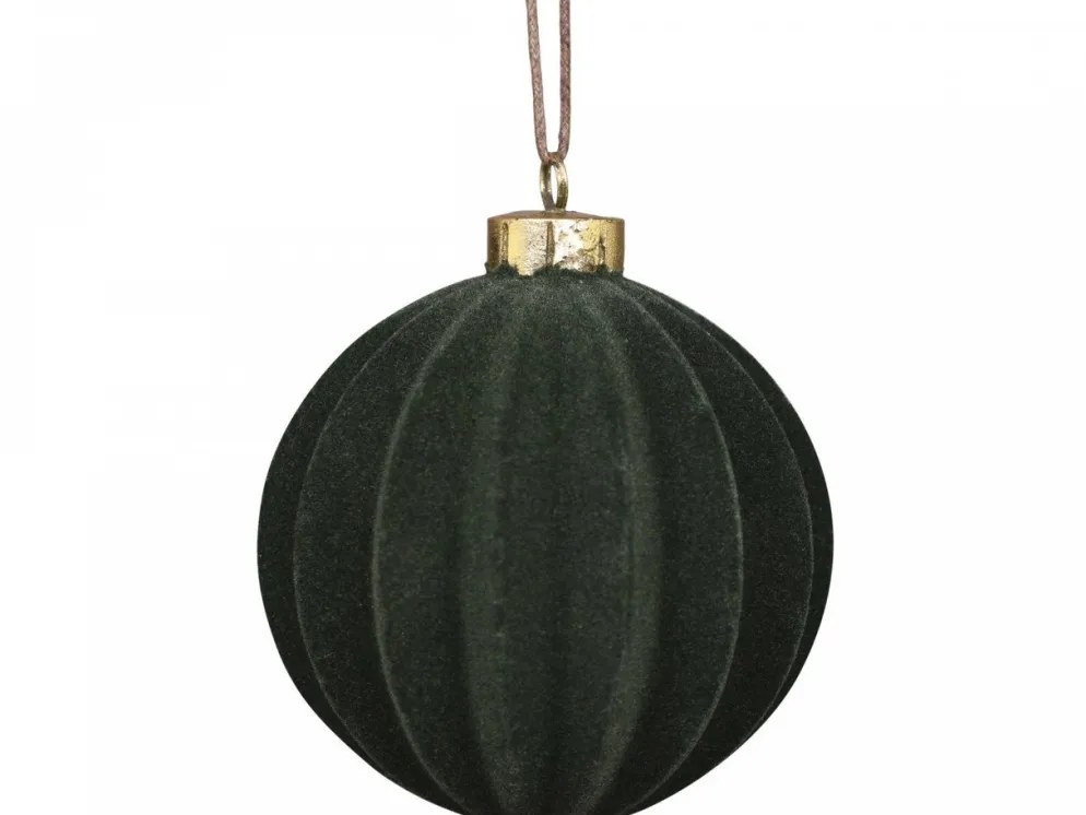 Chic Antique Weihnachtskugel Velours in Fächerstruktur