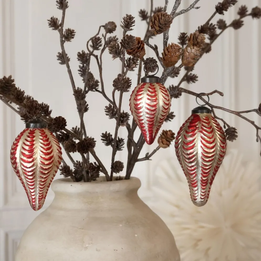 Chic Antique Weihnachtskugeln Cherry & Champagner im 3er-Set