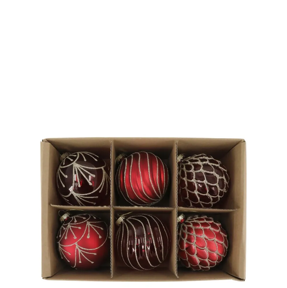 Chic Antique Weihnachtskugeln in einer Schachtel 6er-Set