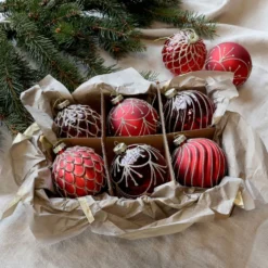 Chic Antique Weihnachtskugeln in einer Schachtel 6er-Set