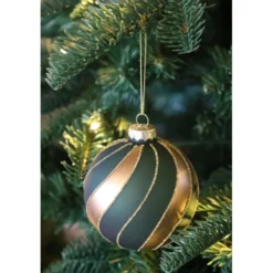 Chic Antique Weihnachtskugeln Olivgrün im 3er-Set