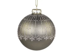 Chic Antique Weihnachtskugel mit Glitzer Streifenmuster