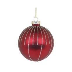 Chic Antique Weihnachtskugel mit Glitzer, rot