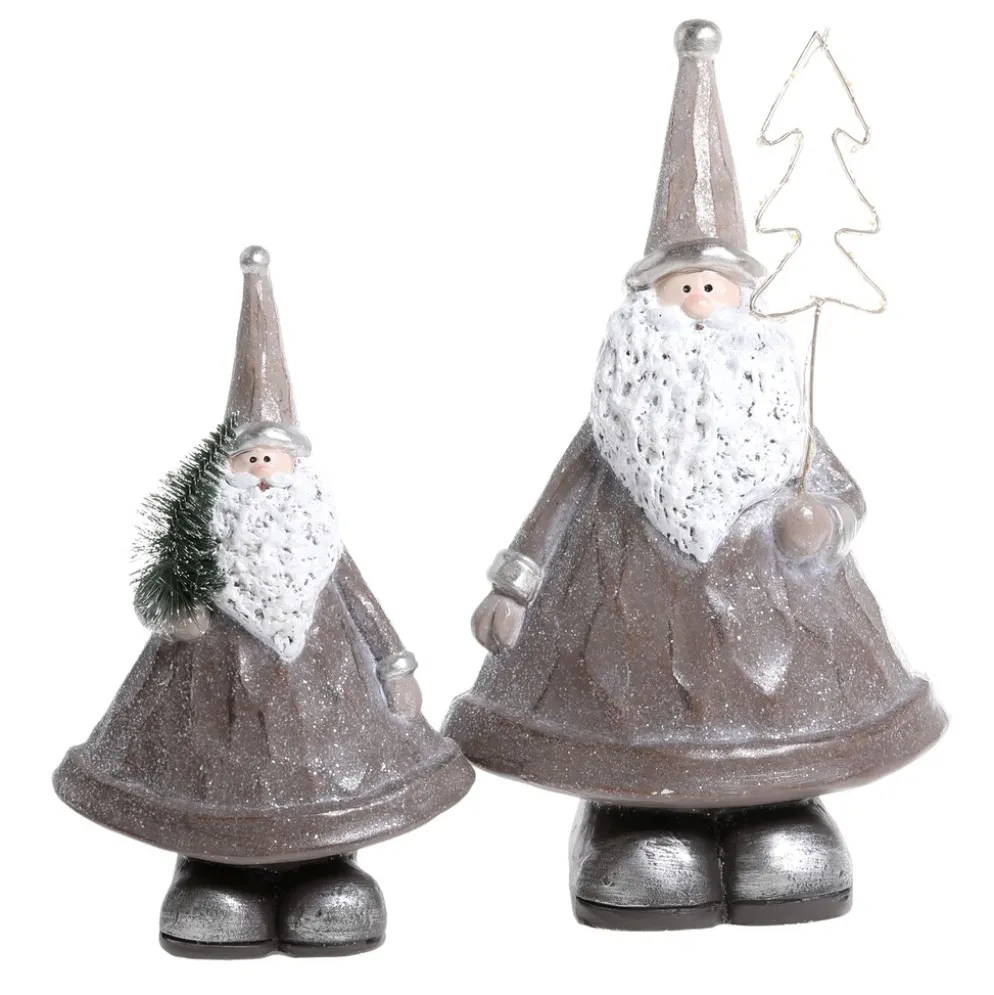Chic Antique Weihnachtsmann mit LED Baum 2er-Set