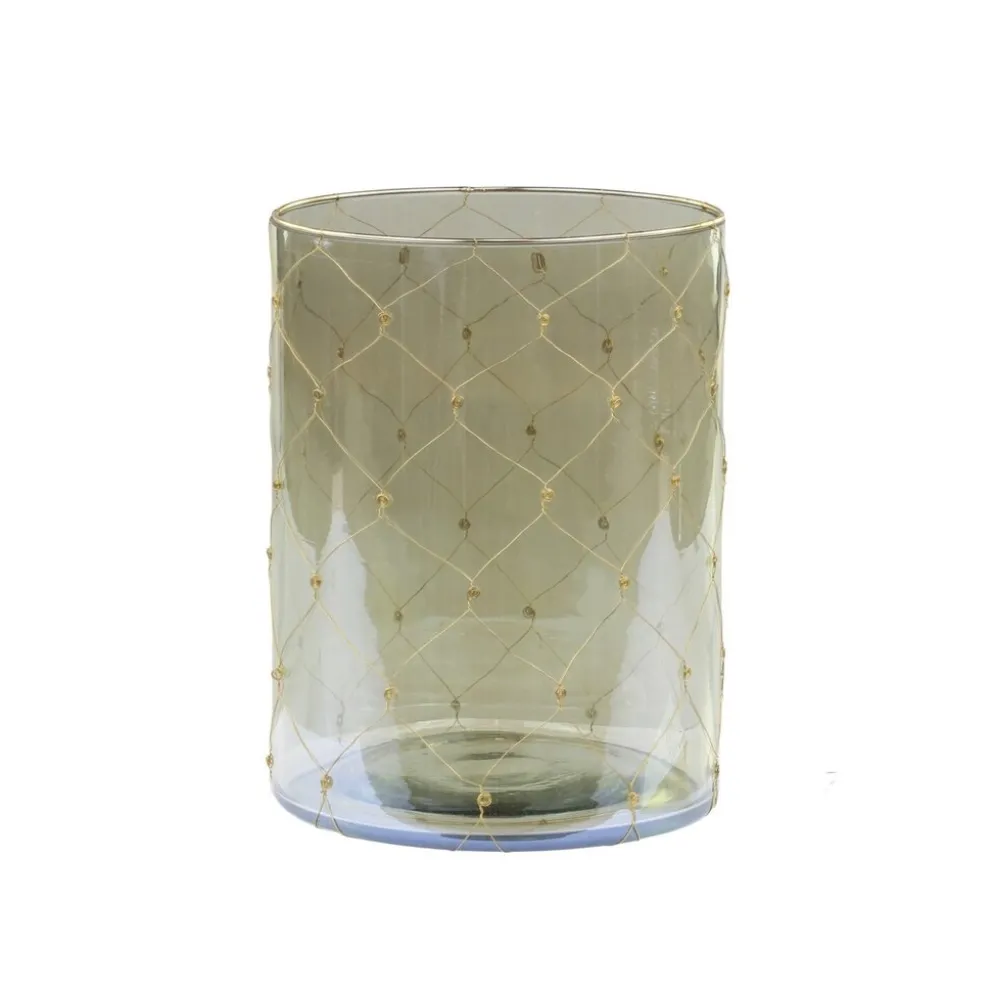 Chic Antique Windlicht mit Eisen Dekor
